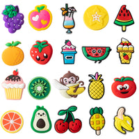 CY2SIDE 20PCS Fruit Clog Shoes Charm for Kids, Tutti Frutti Decoration Shoe Charms, Bracelet Wristband Charms for Toddlers, Clog Decor for Boys Girls Slip on, Fruit Theme Shoe Decor with Watermelon