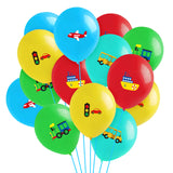 CY2SIDE Transportation Party Balloons 52 Pack, 50pcs 12 inch Latex Traffic Balloons with 2 Ribbon Rolls, Transport Party Supplies for Boys, Baby Shower Balloons for Boy, Vehicle Birthday Decoration