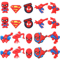 CY2SIDE 20PCS Spider Shoe Charm for Kids, Superhero Shoe Decoration Charm for Clogs, Cartoon Bracelet Wristband Charms for Kids B-day Gift, Shoe Decor for Boys Slip-On, Treasure Toy for Hero Party