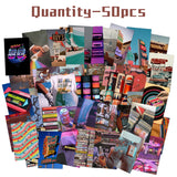 CY2SIDE 50PCS Retro 80s Aesthetic Picture for Wall Collage, 50 Set 4x6 inch, Colorful Collage Kit, Retro Room Decor for Girls, Wall Art Prints for Room, Dorm Photo Display, VSCO Posters for Bedroom