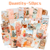 CY2SIDE 50PCS Peach Beach Aesthetic Picture for Wall Collage, 50 Set 4x6 inch, Boho Style Collage Print Kit, Teal Color Room Decor for Girls, Wall Art Print for Room, Dorm Photo Display, VSCO posters