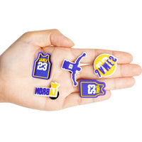 CY2SIDE 18PCS James Basketball Shoe Charm for Kids, Shoe Decoration Charm for Toddlers, Bracelet Wristband Charms for 15o Bday Gifts, Cool Clog Decor for Teens Boys Slip-On, Treasure Toys for Party