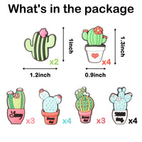 CY2SIDE 20PCS Cactus Shoe Charm for Kids, Plants Decoration Shoe Charms, Bracelet Wristband Charms for Toddlers, Clog Decor for Boys Girls Slip on, Green Cactus Shoe Decor, Summer Beach Party Favors